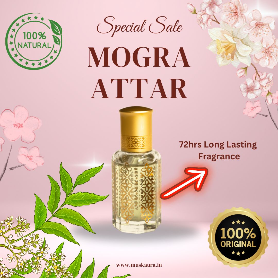 🌸 Muskaura Mogra Attar – Pure Jasmine Bliss | 100% Natural | Long-Lasting Floral Fragrance | Unisex Perfume Oil