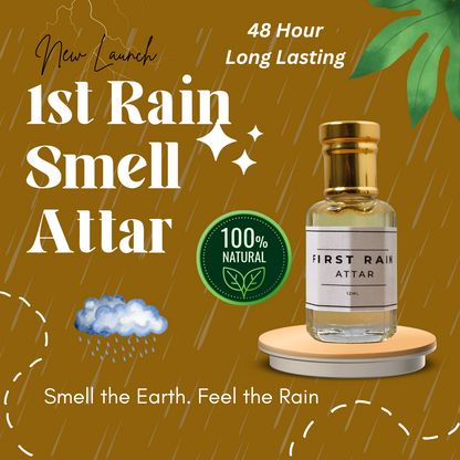 🌧️ Muskaura First Rain Attar – The Earthy Romance of Rain | Mitti Scent | 100% Natural | Unisex Perfume Oil